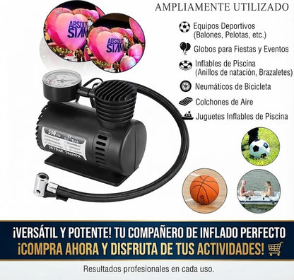 ⚡💨 COMPRESOR A110 12V PRO | MULTIUSOS PARA CARRO, MOTO Y MÁS 🚗🏍️