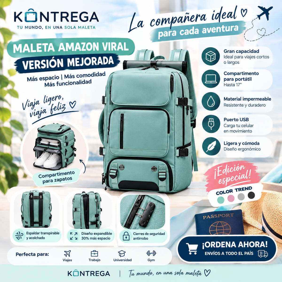 🎒MALETA AMAZON VERSIÓN MEJORADA✨