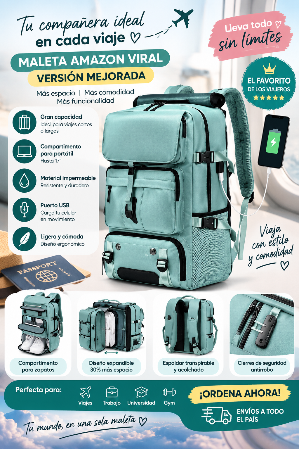 🎒MALETA AMAZON VERSIÓN MEJORADA✨